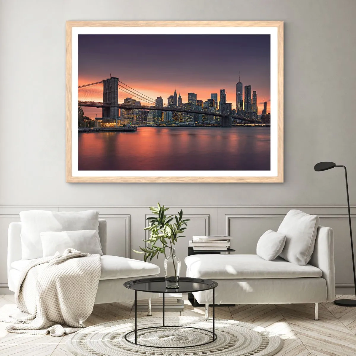 Poster in light oak frame - Submerged in Lilac Silence - 70x50 cm