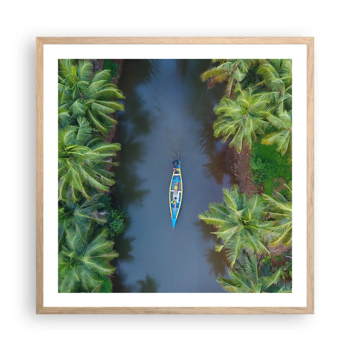Poster in light oak frame - On Tropical Trail - 60x60 cm