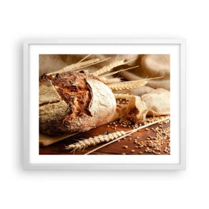 Poster in white frmae - Tasty, Fragrant, Crunchy - 50x40 cm