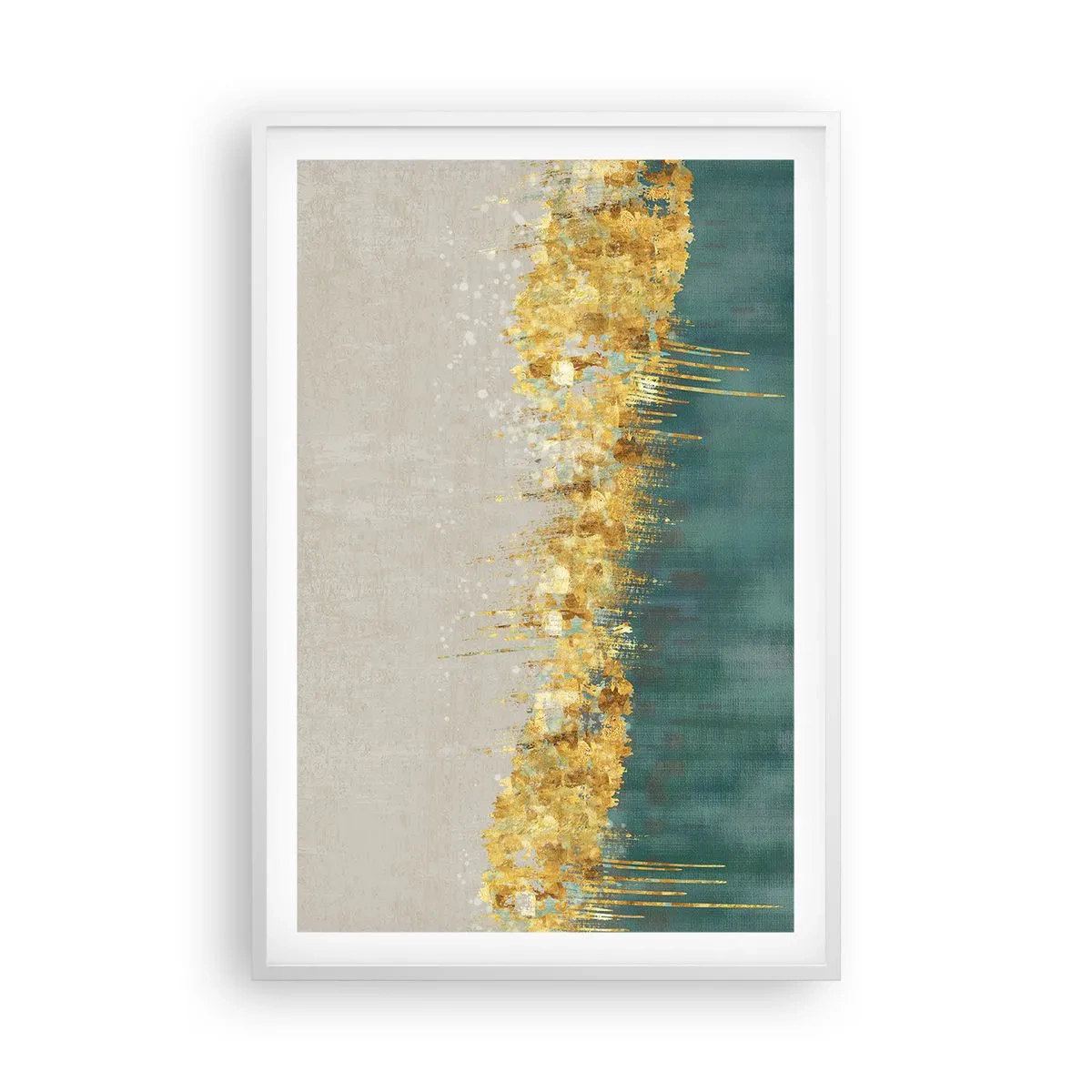 Poster in white frmae - Golden Border - 61x91 cm