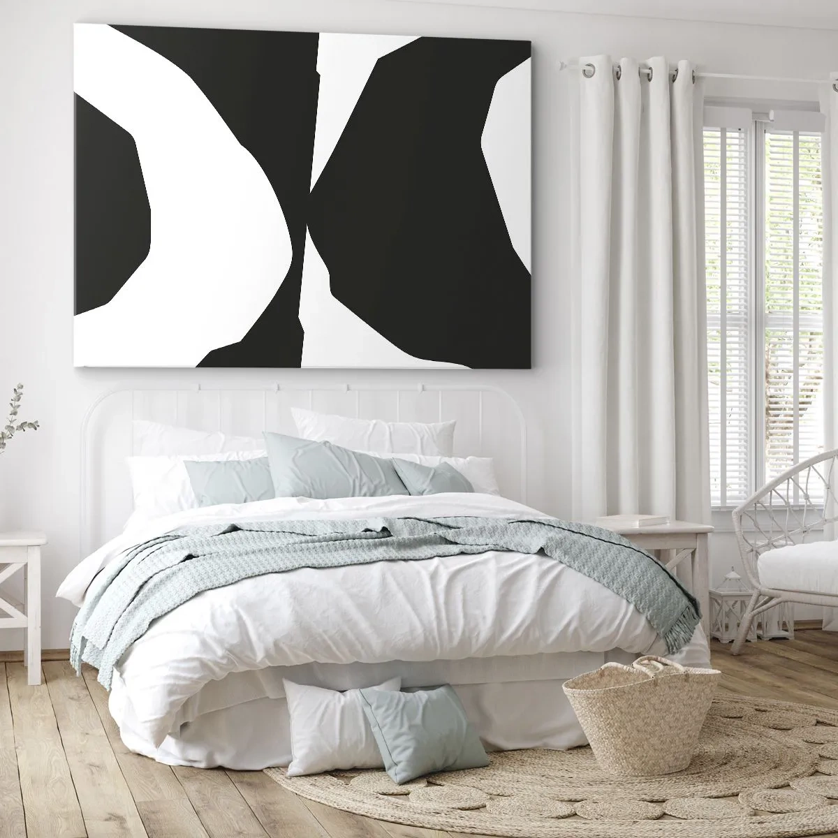 Canvas picture - Abstract contrast pattern in black and white - 70x50cm - Positive - Negative - Modern wall decoration for the living room and bedroom ARTTOR