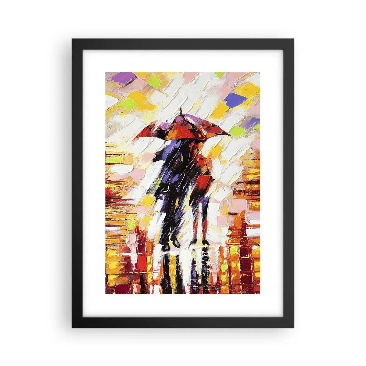 Poster in black frame - Together through Night and Rain - 30x40 cm