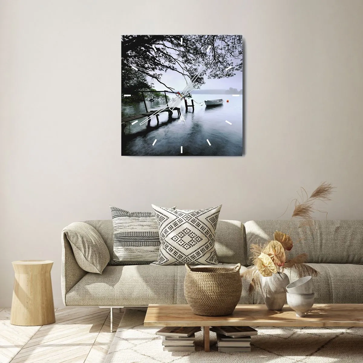 Wall clock - Clock on glass - You Are Resting Now - 30x30 cm