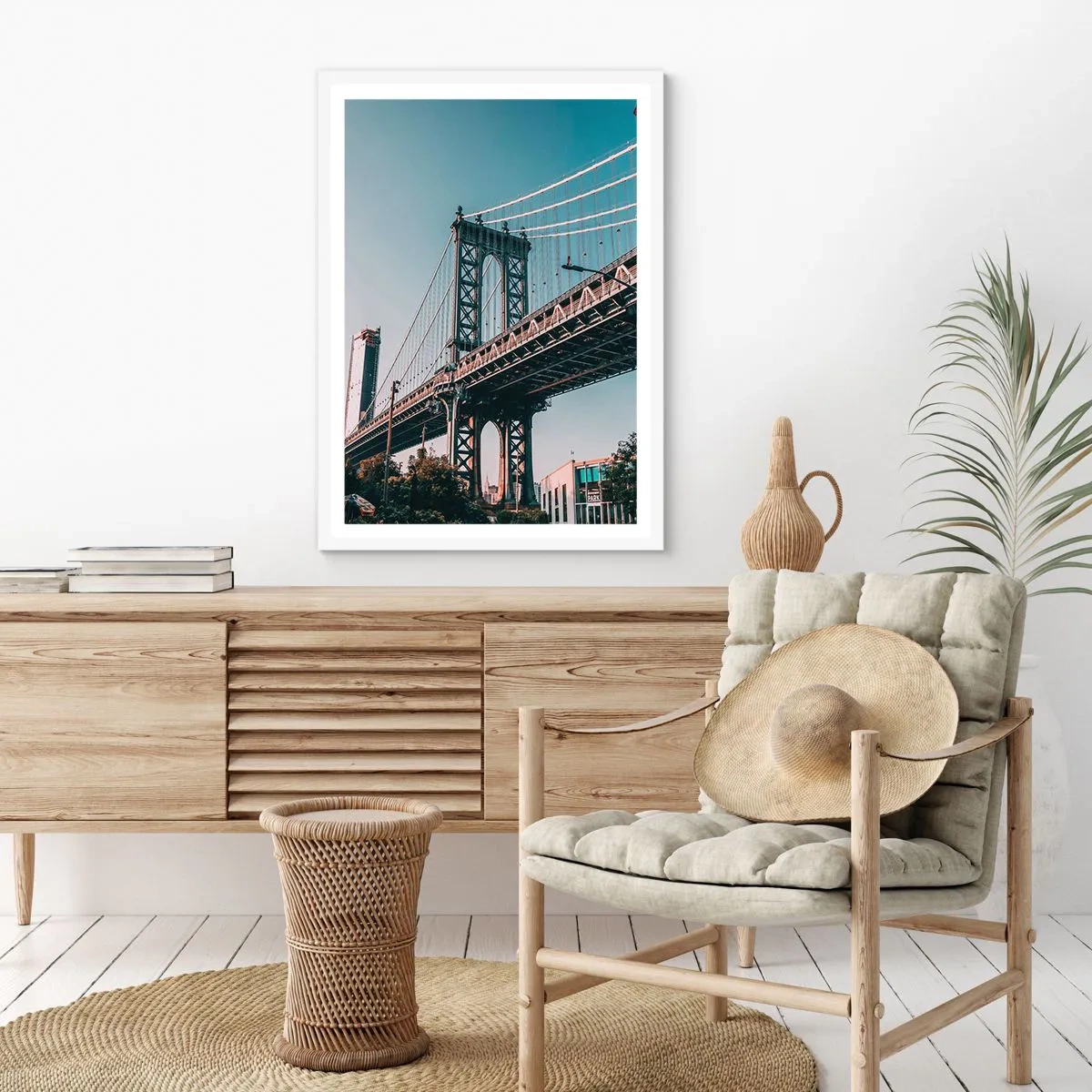 Poster in white frmae - Over the City Waves - 70x100 cm