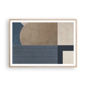 Poster in light oak frame - Composition of Simplicity and Curvature - 100x70 cm