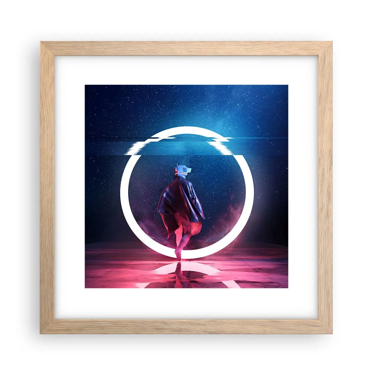 Poster in light oak frame - Between Worlds - 30x30 cm