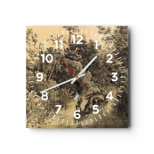 Wall clock - Clock on glass - Journey to the Spring - 40x40 cm