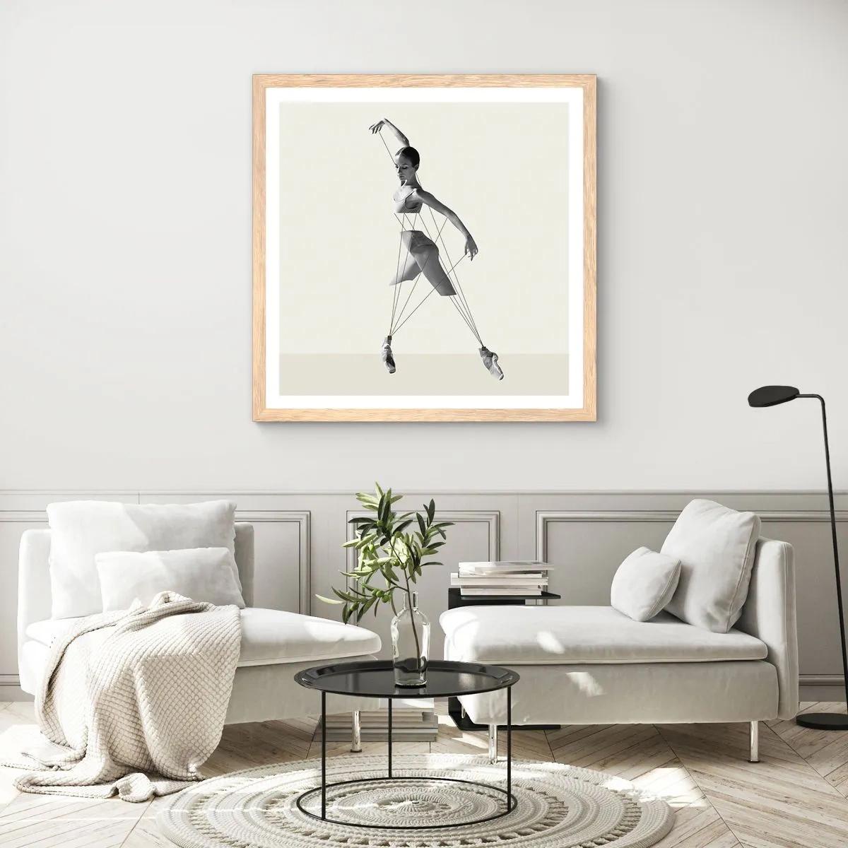 Poster in light oak frame - In the Theatre of the World - 50x50 cm