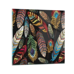 Glass picture - Bird Carnival - 60x60 cm