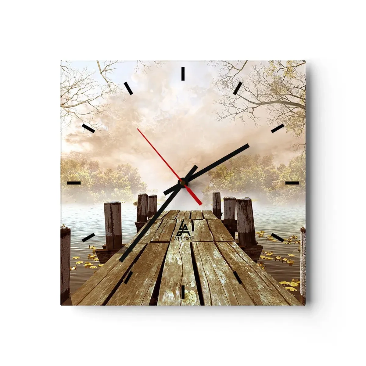 Wall clock - Clock on glass - Gentle Sadness of Autumn - 40x40 cm
