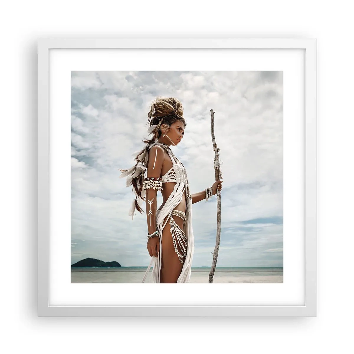 Poster in white frmae - Queen of the Tropics - 40x40 cm