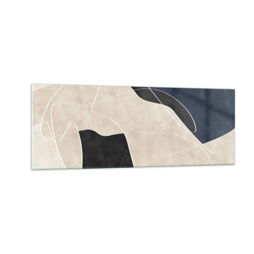 Glass picture - Abstract Composition - Contrast of Colours - 140x50 cm