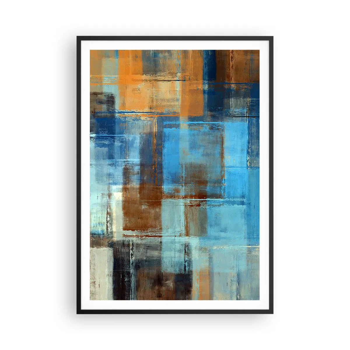Poster in black frame - Through Blue Curtain - 70x100 cm