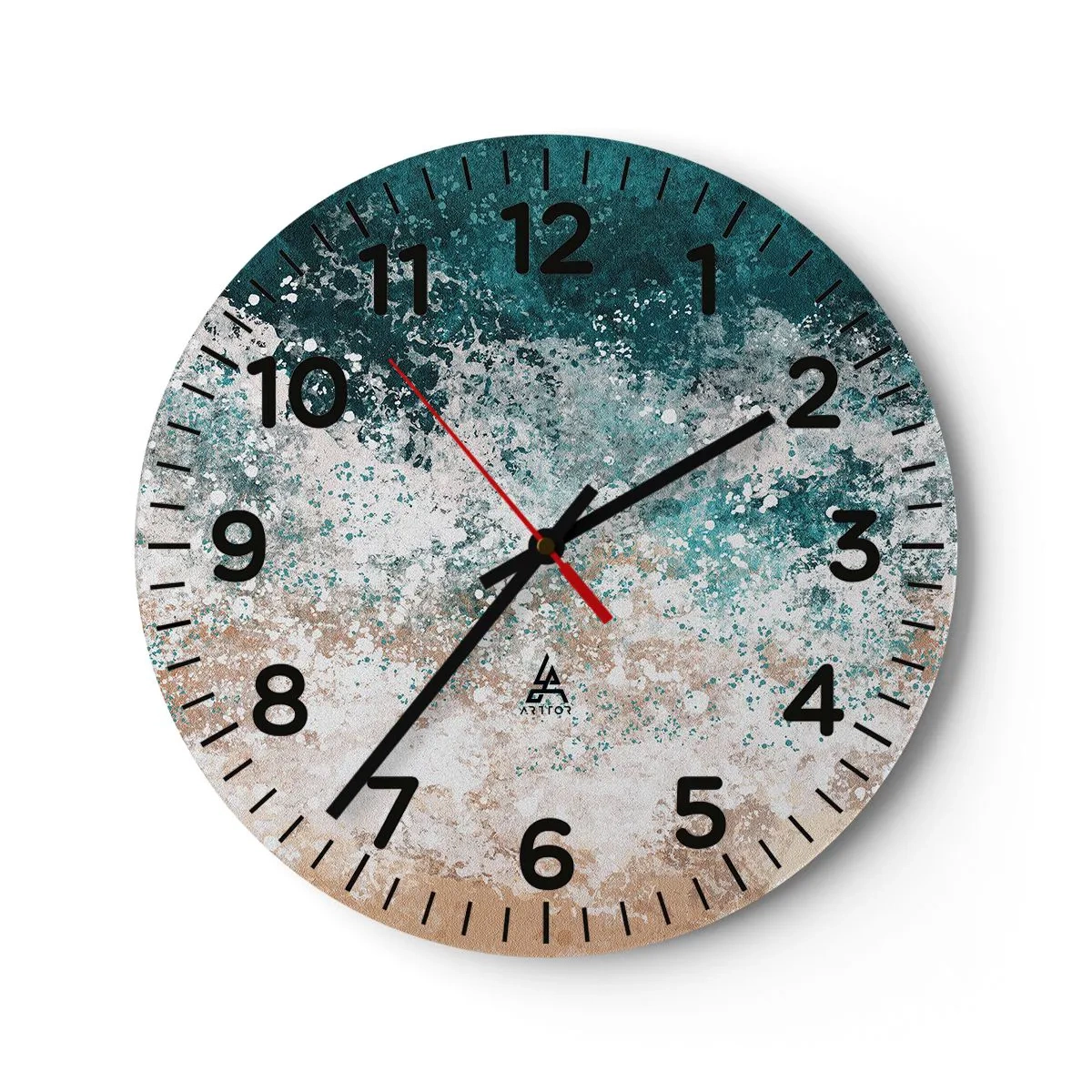 Wall clock - Clock on glass - Sea Tales - 40x40 cm