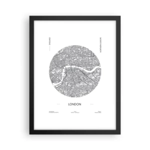 Poster in black frame - Anatomy of London - 30x40 cm