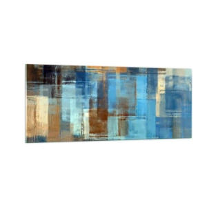 Glass picture - Through Blue Curtain - 100x40 cm