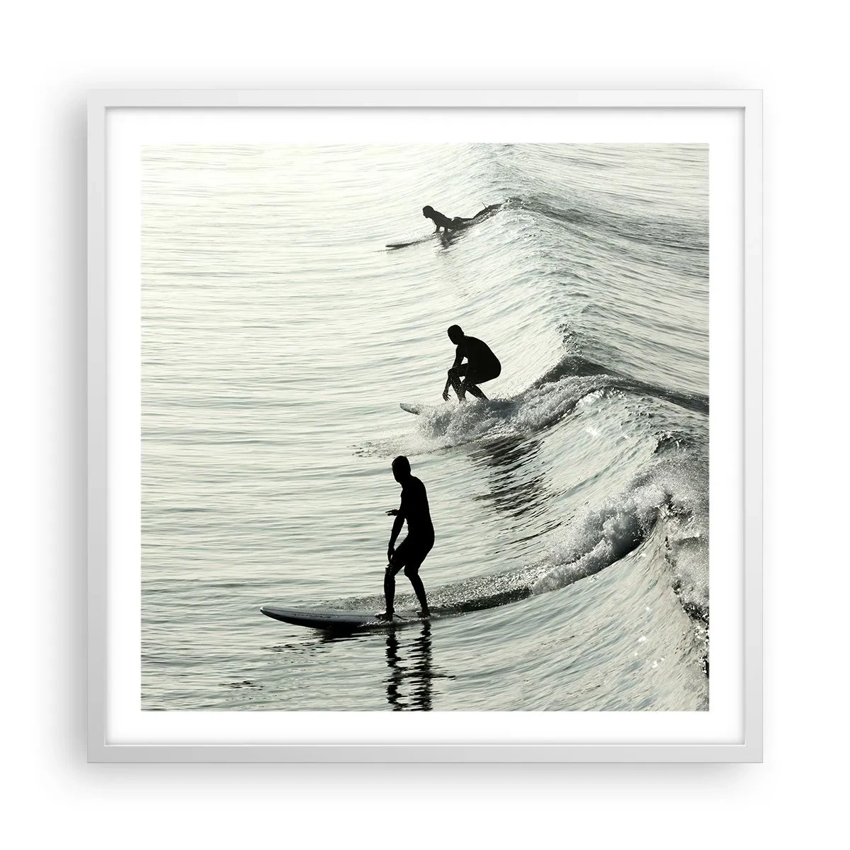 Poster in white frmae - Meeting the Wave - 60x60 cm