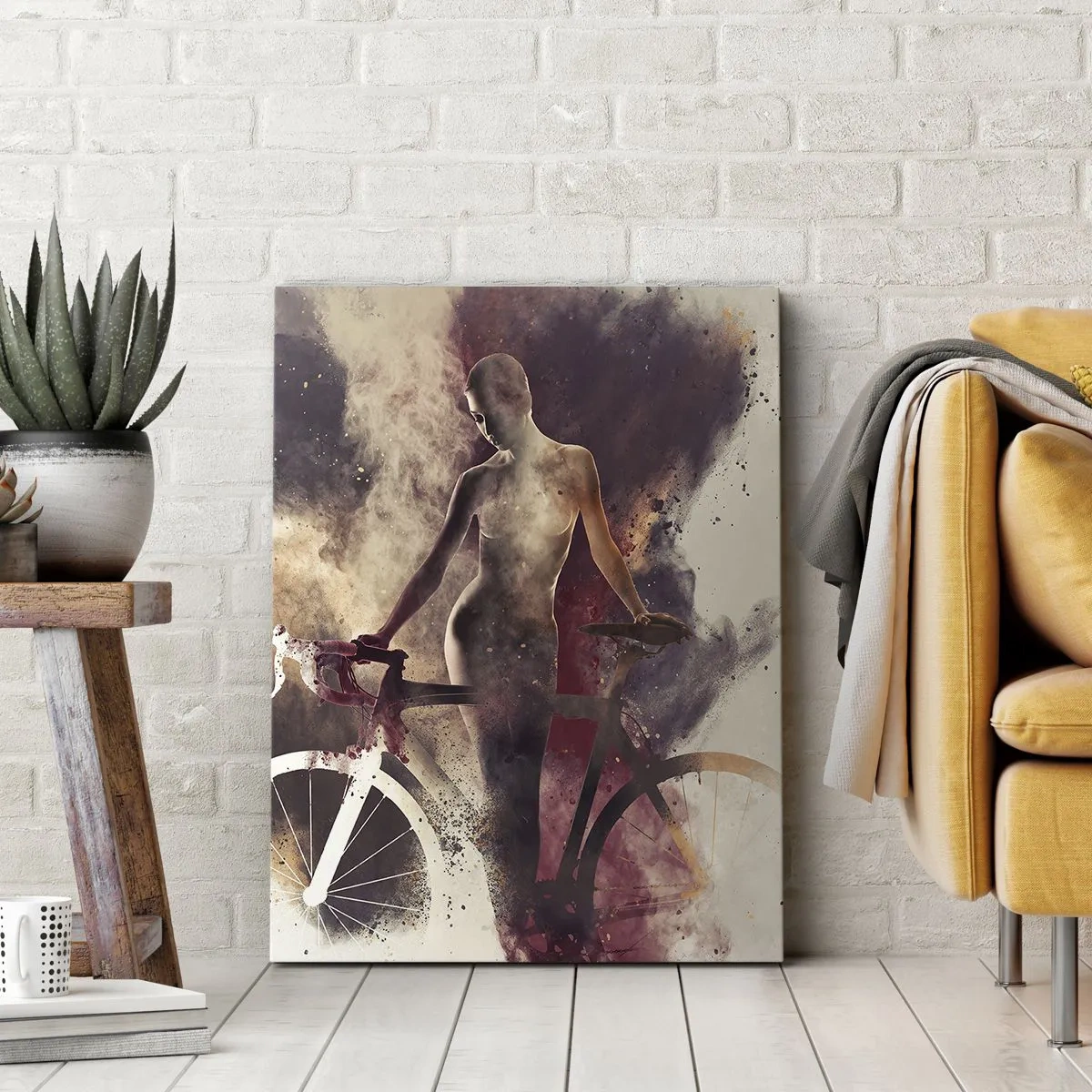 Canvas picture - Marble Sculpted Biker's Soul - 45x80 cm