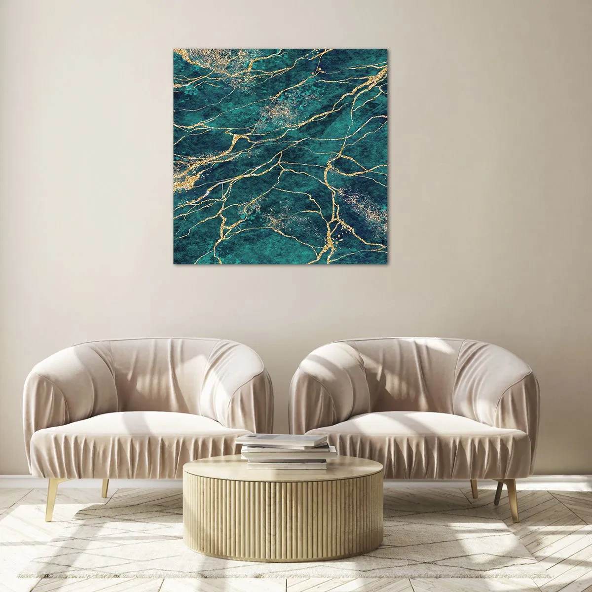 Glass picture - Gold Vein - 30x30 cm