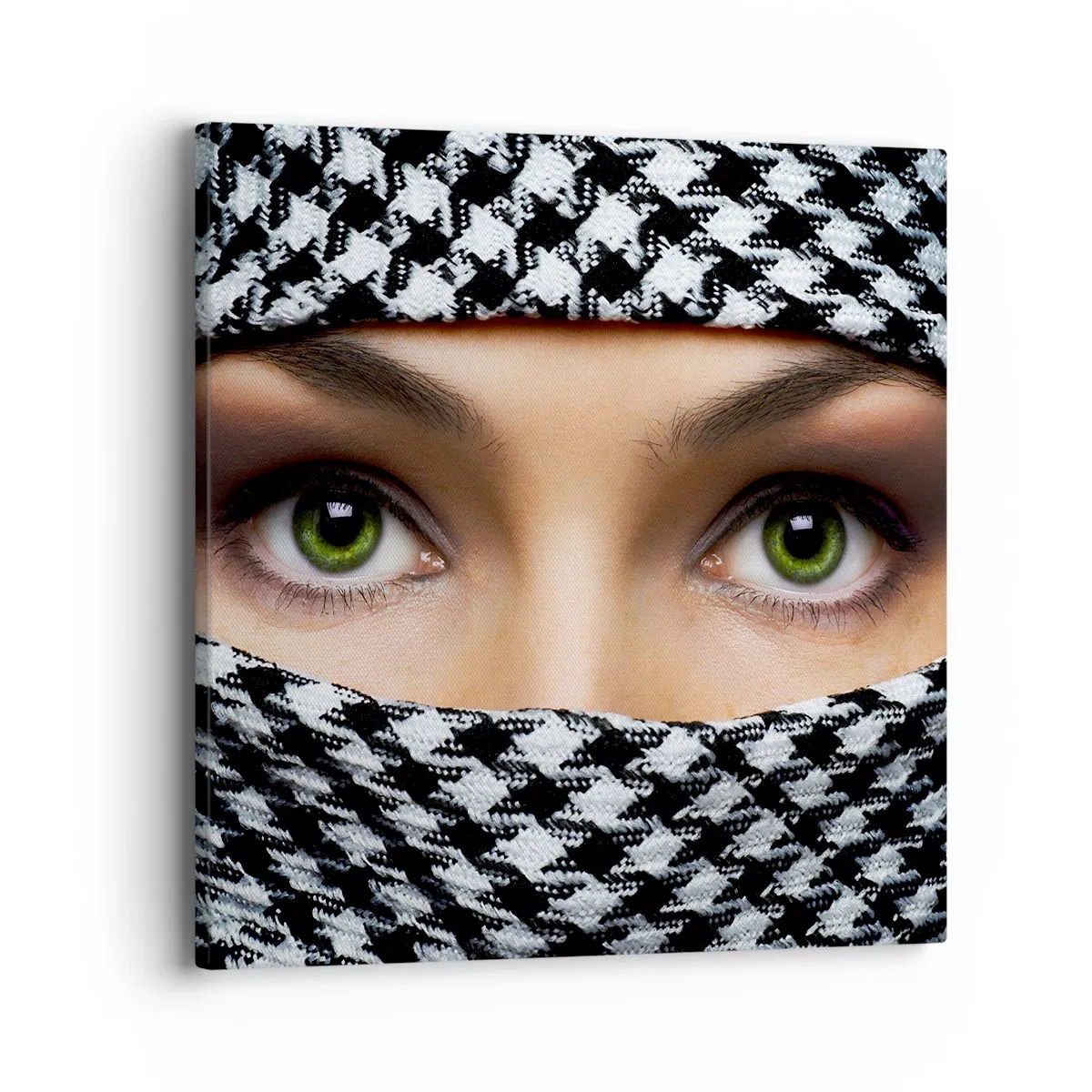 Canvas picture - Portrait of Head-scarfed Beauty - 40x40 cm