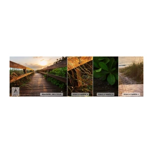 Photo Wallpaper Sample Standard Eco - Straigh to the Shore - Landscape, Sea, Wooden Bridge - 100x30 cm