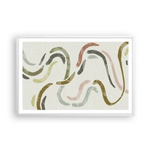 Poster in white frmae - Cheerful Dance of Abstraction - 91x61 cm