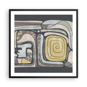 Poster in black frame - Abstract in Precolumbian Style  - 60x60 cm