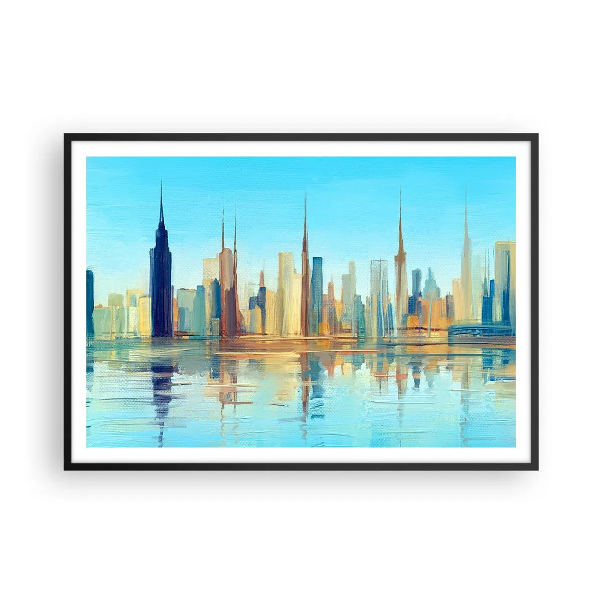 Poster in black frame - Sunny Metropolis - 100x70 cm