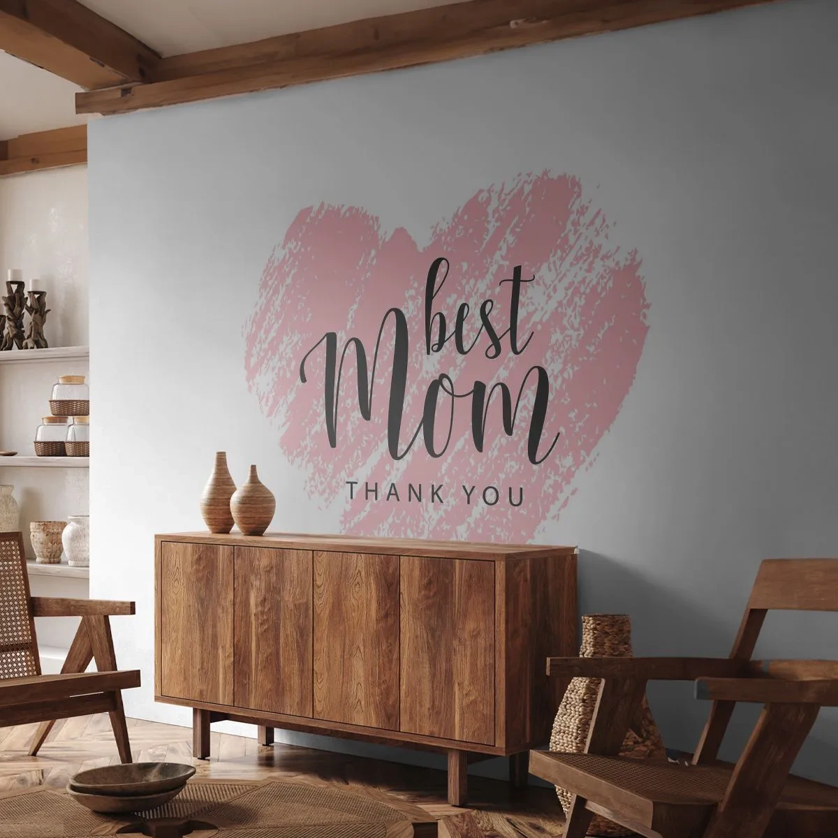 Photo Wallpaper Premium Canvas - Always the Right Moment - Heart, Love, Mother's Day - 450x315 cm