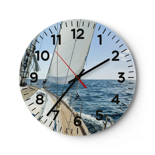 Wall clock - Clock on glass - Ahoy, Adventure - 40x40 cm
