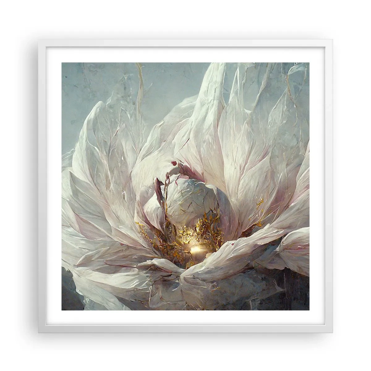 Poster in white frmae - It Blooms Once Every Hunderd Years - 60x60 cm