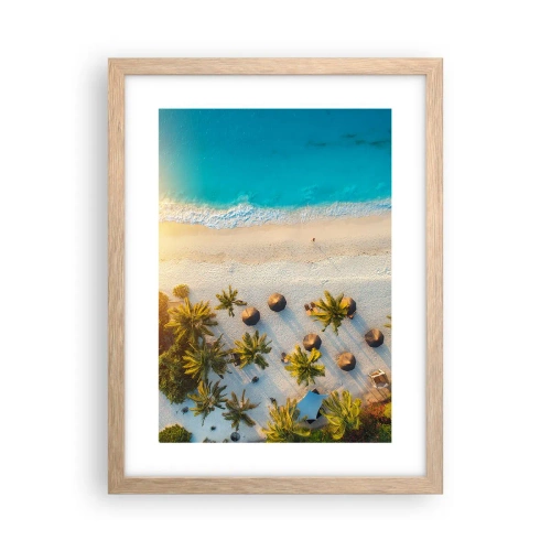 Poster in light oak frame - Welcome to Paradise - 30x40 cm