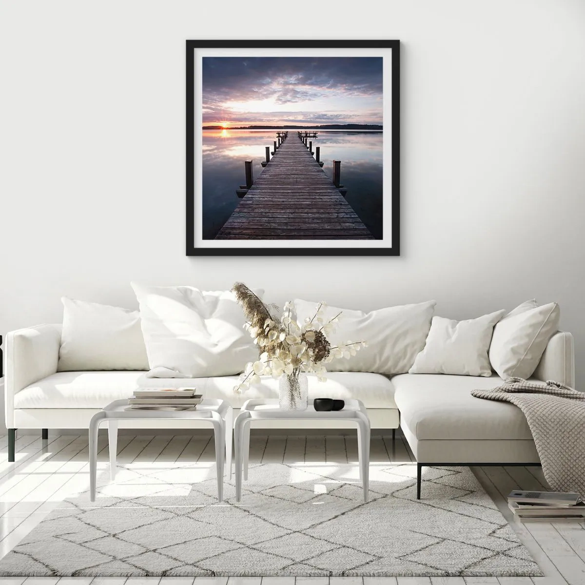 Poster in black frame - Quiet Border of Night and Day - 50x50 cm