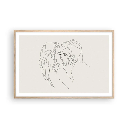 Poster in light oak frame - Tangled up by a Feeling - 91x61 cm