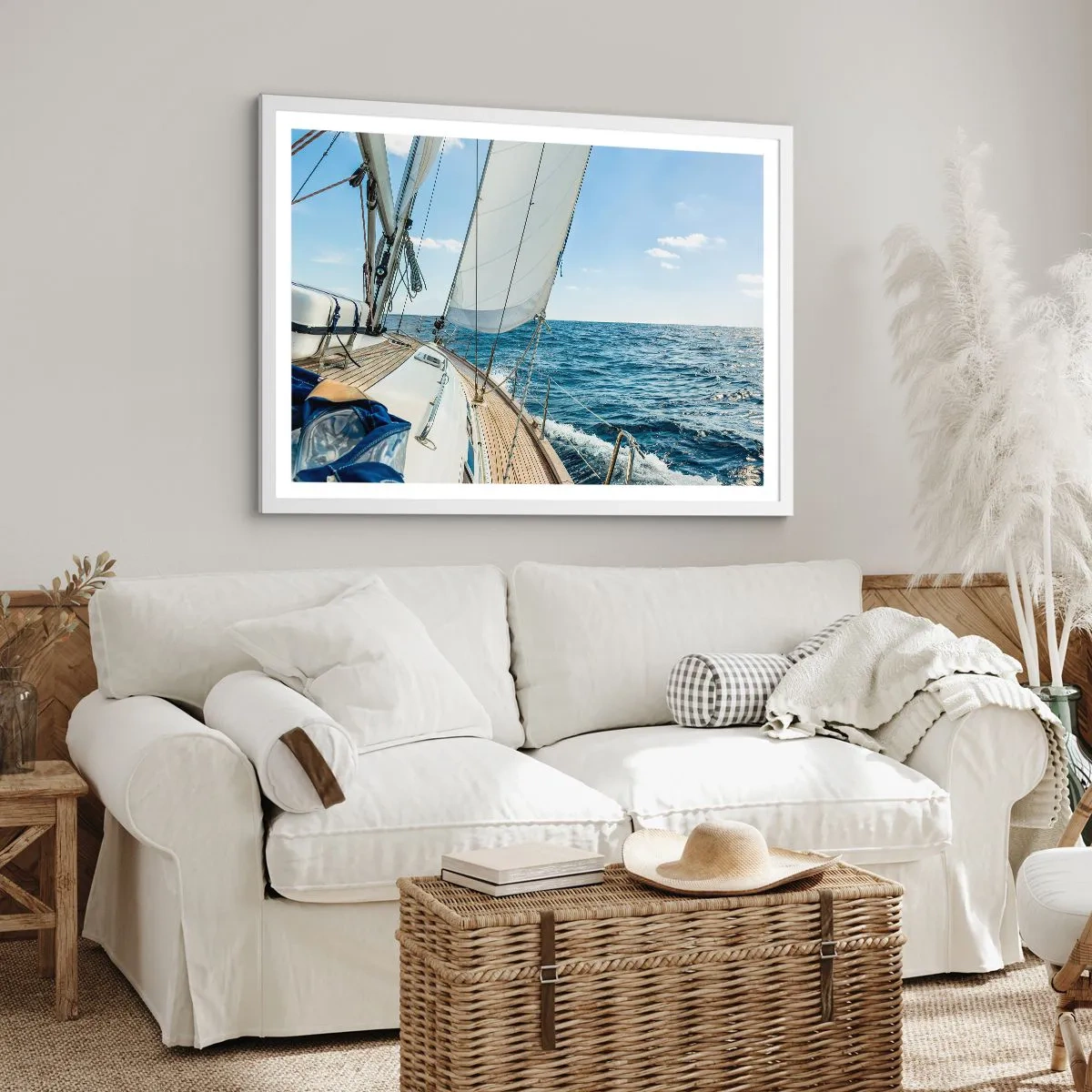 Poster in white frmae - Ahoy, Adventure - 50x40 cm