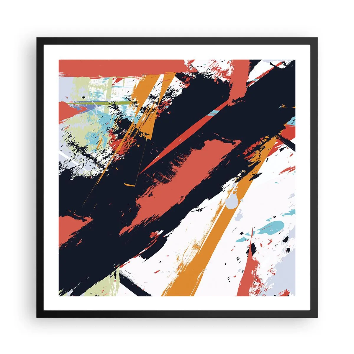 Poster in black frame - Dynamic Composition - 60x60 cm
