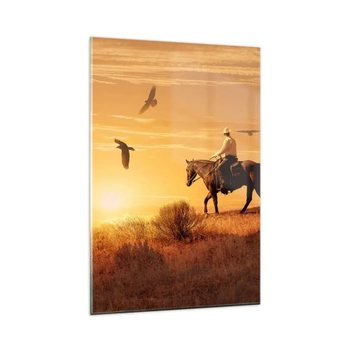 Glass picture - Alone through the Prairie - 80x120 cm