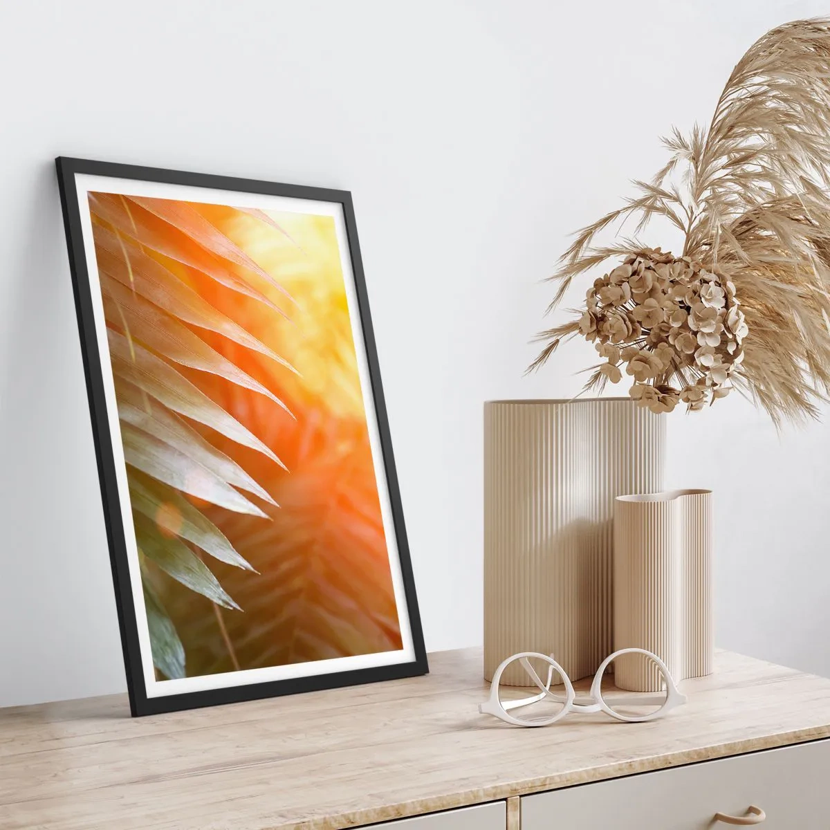Poster in black frame - Morning in the Jungle - 30x40 cm
