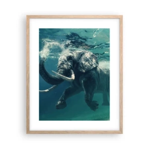 Poster in light oak frame - Everyone Likes to Swim - 40x50 cm