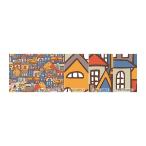 Photo Wallpaper Sample Self-Adhesive Deluxe Sticker - House after House - City, Architecture, Old Town - 100x30 cm