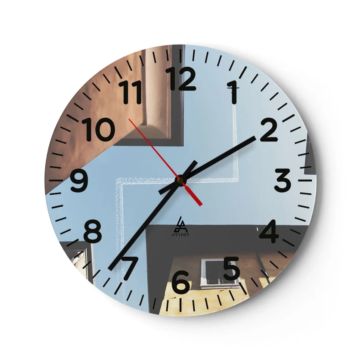 Wall clock - Clock on glass - Above City Maze - 30x30 cm