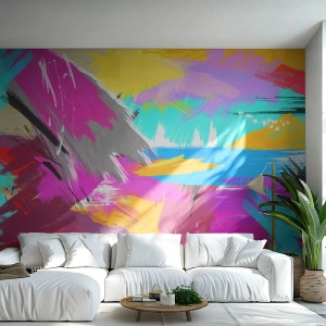 Self-Adhesive Photo Wallpaper Deluxe Sticker - One More Stroke - Abstraction, Piece, Modern Pattern - 350x256 cm