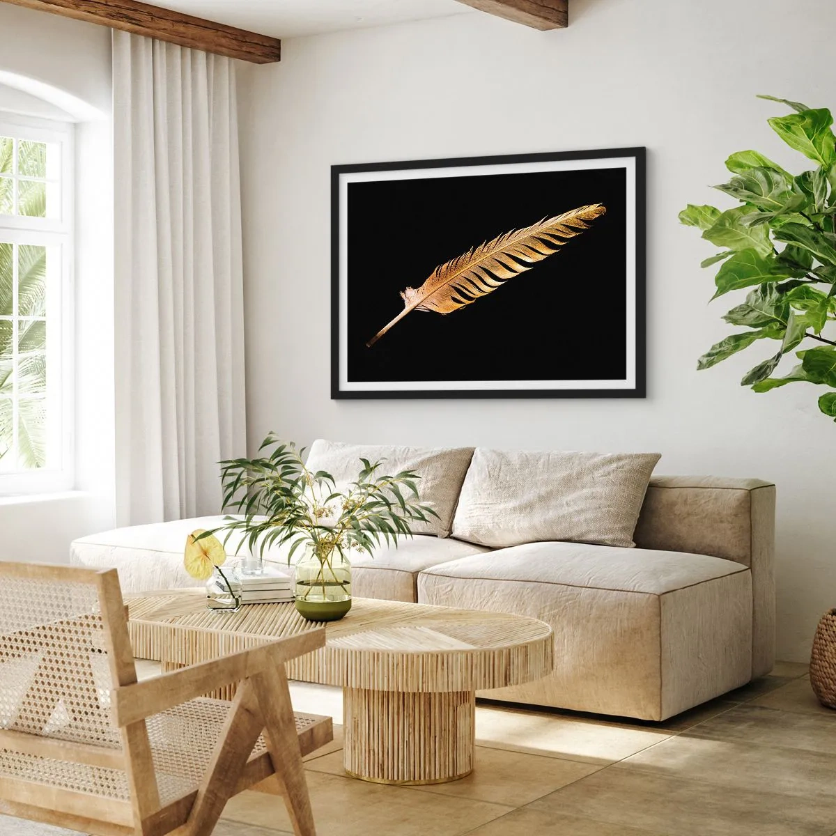 Poster in black frame - High-Class Feather - 50x40 cm