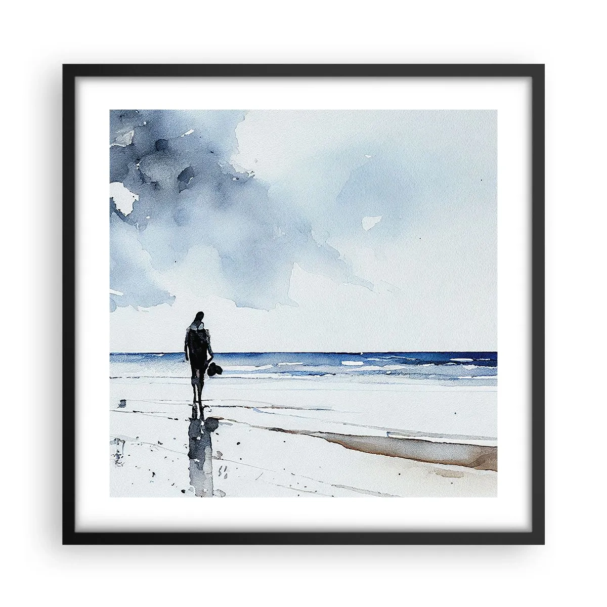 Poster in black frame - Conversation with the Sea - 50x50 cm