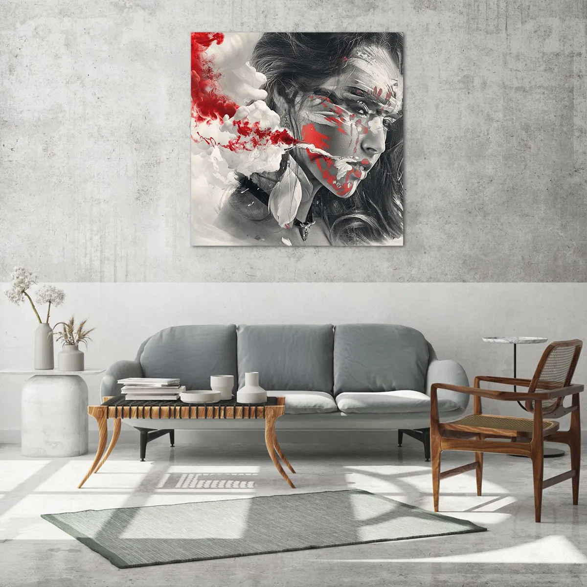 Glass picture - Smoke of Absurdity - 60x60 cm