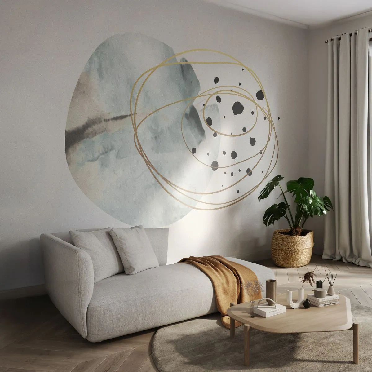 Self-Adhesive Photo Wallpaper Deluxe Sticker - In the Embrace of Space - Abstraction, Piece, Modern Pattern - 350x256 cm