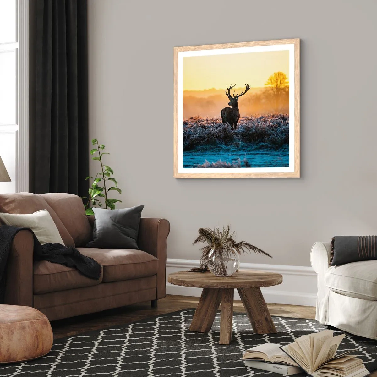 Poster in light oak frame - Crowned in Its Kingdom - 50x50 cm