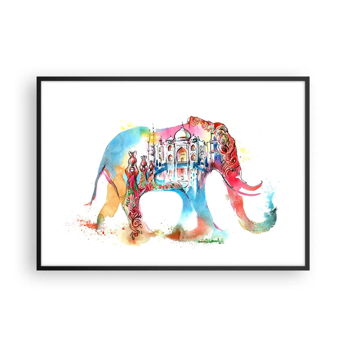 Poster in black frame - India - Atmosphere of Love - 100x70 cm