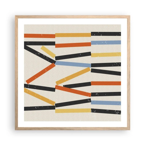 Poster in light oak frame - Horizontal Composition - 60x60 cm