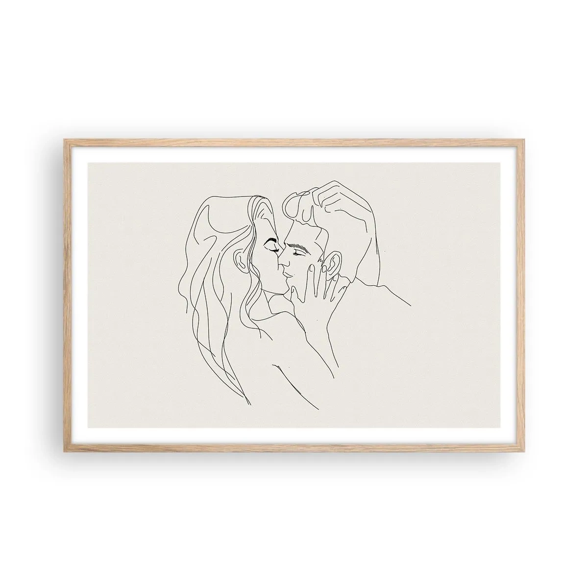 Poster in light oak frame - Tangled up by a Feeling - 91x61 cm